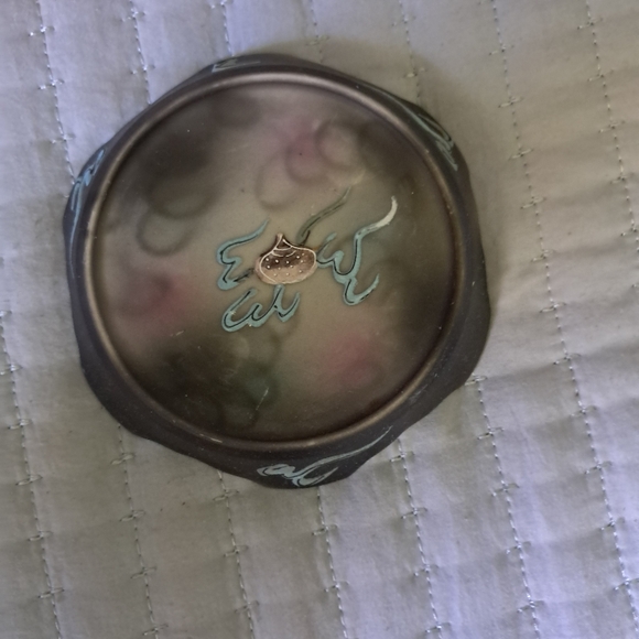 Antique Japanese Moriage Black Shadow White Dragon Ware Nippon Teapot w/Stand - Picture 7 of 15